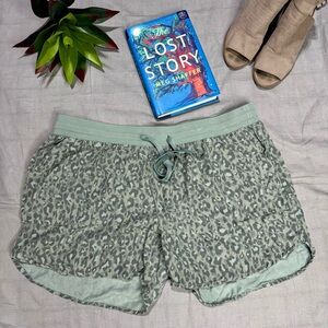 Maurices Light Green Leopard-Print Shorts